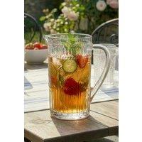 Dibor Vintage Luxury Embossed Glass Pitcher Jug Wedding Decor Glassware Jug in Clear
