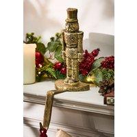Dibor Gold Nutcracker Decorative Stocking Hooks Stocking Holder | Size: 1 Pack