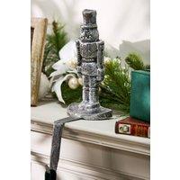 Dibor Silver Nutcracker Decorative Stocking Hooks Stocking Holder | Size: 1 Pack