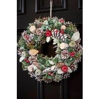 Dibor Winter Forest Treasures Front Door Wreath Christmas Wreath 38cm in Green