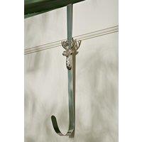 Dibor Traditional Stag Head Christmas Door Wreath Hanger H29 x D12cm in Silver