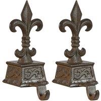 Dibor Set of 2 Antique Brown Fleur de Lys Christmas Stocking Holder | Size: 2 Pack
