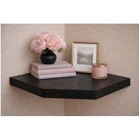 SPOT ON DEALZ Corner Floating Shelves Wall Mounted MDF Wood Space Saving Design in Black