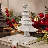 Dibor Cast Iron White Decorative Stocking Hook Christmas Stocking Holder | Size: 1 Pack