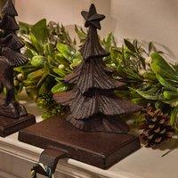 Dibor Christmas 3D Tree Decorative Stocking Hook Christmas Stocking Holder in Brown | Size: 1 Pack