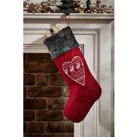 Dibor Luxury Red Nordic Heart Xmas Tree Decoration Christmas Gift Bag | Size: Medium