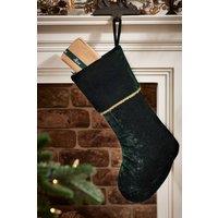 Dibor Luxury Green Knightsbridge Velvet Xmas Gift Christmas Stocking | Size: Medium