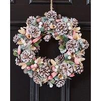 Dibor Pastel Pink Driftwood Xmas Decor Front Door Christmas Wreath 33cm