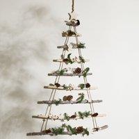 Dibor Traditional Nordic Pine Xmas Decor Christmas Tree Ladder Hanging Decoration in Natural