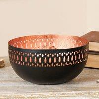Dibor Decorative Laser Cut Centrepiece Tea Light Candle Holder Bowl in Black