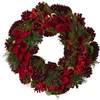 Dibor 30cm Cluster Berries Xmas Decor Front Door Wreath Christmas Wreath in Red