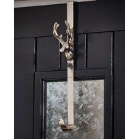 Dibor Silver Stag Over Door Christmas Decoration Wreath Hanger Hook