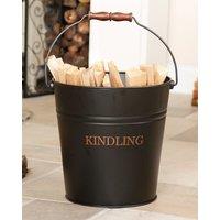 Dibor Traditional Black & Copper Fireside Coal, Log Storage & Kindling Bucket Basket
