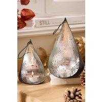 Dibor Set of 2 Black & Silver Christmas Decoration Tealight Candle Holder