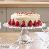 Dibor Bella Perle Glass Beaded Christmas Decorative Cake Stand Dia27.5cm in Clear