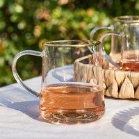 Dibor Set of 4 Gold Rimmed Glass Mulled Christmas Tea Cups Coffee Mugs in Clear | Size: 4 Pack