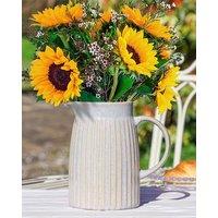 Dibor Traditional Large Rustic Flower Pot Decoration Pitcher Jug Vase in Blue