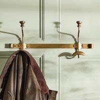 Dibor Vintage Style Duke Short Antique Brass Metal Coat Holder Wall Hooks in Gold | Size: Small