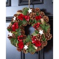 Dibor Vintage Starry Night Xmas Decor Wreath Front Door Christmas Wreath 35cm