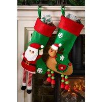Dibor Set of 2 Christmas Character Hanging Legs Stocking Children's Gift Bag | Size: 2 Pack