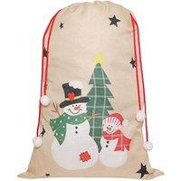Dibor Beige Giant Snowman Children's Christmas Gift Sack 90cm x 62cm | Size: 90 cm x 62 cm