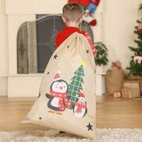 Dibor Penguin Pals Giant Children's Christmas Gift Sack in Beige