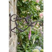 Dibor Vintage Style Hummingbird Wall Bracket Outdoor Hanging Basket Bracket in Dark Brown | Size: 1 Pack