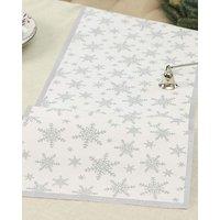 Dibor White Snowflake Dining Table Runner Table Cloth 220cm | Size: XL
