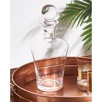 Dibor Wine Carafe Aerator with Weighted Stopper Lid Lead-Free Fluted Stem Port Wine Decanter Gifts Idea 1L in Clear