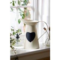 Dibor Luxury Extra Large Vintage Cream Heart Jug Flower Vase in White