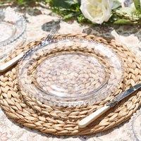 Dibor Set of 4 Bella Perle Dinner Plates Serving Dishes Dia 26cm in Clear | Size: 4 Pack