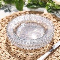 Dibor Set of 4 Bella Perle Dinnerware Dessert Side Plates Dinner Plates Dia 20cm in Clear | Size: 4 Pack