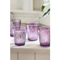 Dibor Set of 4 Vintage Luxury Spring Summer Lavender Embossed Drinking Glass Tumblers Wedding Gift 320ml in Purple | Size: 4 Pack