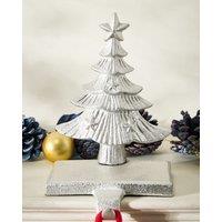 Dibor Set of 2 Cast Iron Silver Decorative Christmas Stocking Holders | Size: 2 Pack