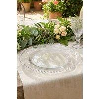 Dibor Set of 2 Bella Perle Dinner Tableware Charger Plate Serving Plates Dia 33cm in Clear | Size: 2 Pack