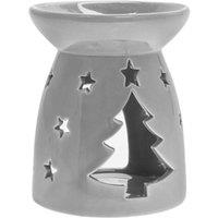 60 SECOND MAKEOVER Grey Christmas Tree Wax Melt Burner in Silver