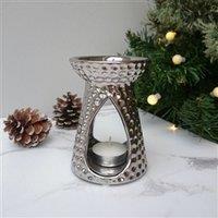 60 SECOND MAKEOVER Silver Dimple Wax Melt Burner