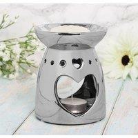 60 SECOND MAKEOVER Silver Heart Wax Melt Burner