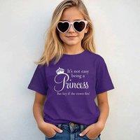 60 SECOND MAKEOVER It's Not Easy Being A Princess But Hey If The Crown Fits T-Shirt in Purple | Size: 14-15 Years