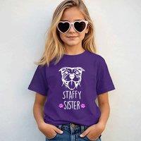 60 SECOND MAKEOVER Staffy Sister T-Shirt in Purple | Size: 14-15 Years