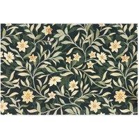The Rug Shop UK Green Modern Floral Easy to Clean Mat | Size: 50 cm x 75 cm