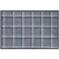 The Rug Shop UK Grey Modern Chequered Easy to Clean Mat | Size: 50 cm x 75 cm