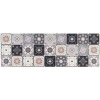 The Rug Shop UK Grey Cream Natural Modern Floral Geometric Easy to Clean Mat | Size: 50 cm x 75 cm