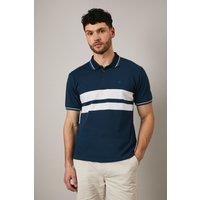 Maine Men's Navy Carter Chest Stripe Polo Shirt | Size: XL