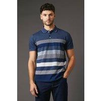 Maine Men's Blue Oakland Stripe Polo Shirt | Size: Medium
