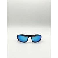 SVNX Men's Outdoor Racer Sunglasses in with Hard Case in Blue