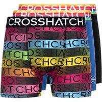 Crosshatch Men's Rainbow Mix Boxers 3pk in Black | Size: Large