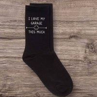 60 SECOND MAKEOVER Men's I Love My Garage This Much Black Calf Socks
