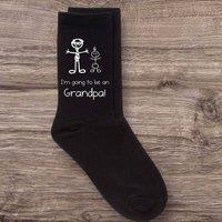 60 SECOND MAKEOVER Men's I'm Going To Be A Grandpa Black Calf Socks