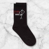 60 SECOND MAKEOVER Men's I'd Rather Be In The Shed Black Calf Socks